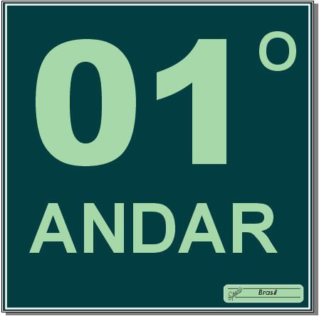 Placa para identificação de andares - Rota de Fuga